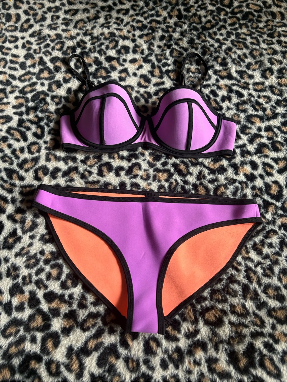 triangl swimwear Coral Bikini Bottom with Black Trim